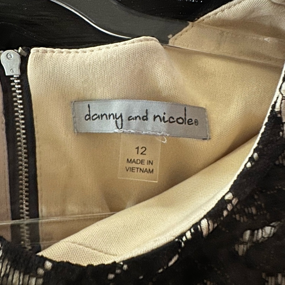 Danny & Nicole Black Over Lace Dress Black / Cream - Picture 7 of 7